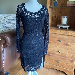 Lace sequin mini dress